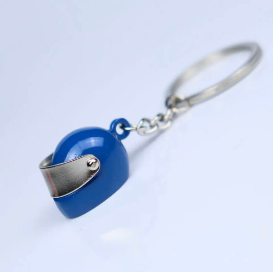 HELMET DYE CAST METAL KEYCHAIN - BLUE