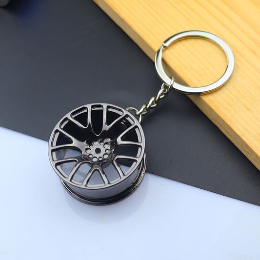 ALLOY WHEEL KEYCHAIN - BLACK