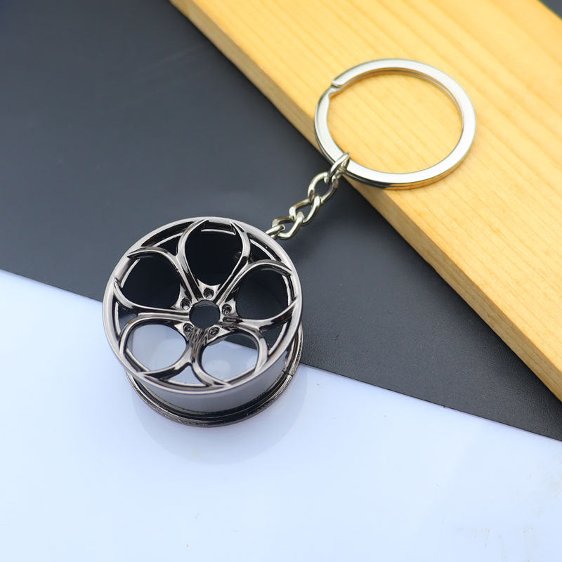 ALLOY WHEEL KEYCHAIN - BLACK