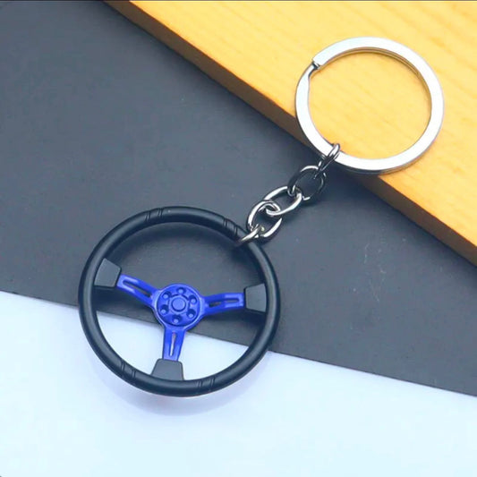 STEERING WHEEL KEYCHAIN -BLUE
