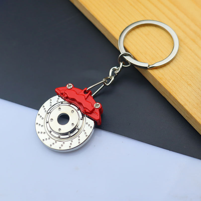 BRAKE DISC AND CALIPER KEYCHAIN - RED